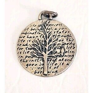 Kevin N Anna 950 Sterling Tree Of Life Inspirational Pendant Charm 1" 4.54g